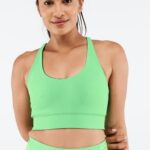 Fabletics folha preta/primavera 420HR1863 sutiã esportivo reversível de malha simone mulheres