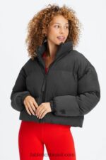 Fabletics forro de logotipo preto 420HR2776 vagabundo baiacu cortado mulheres - Image 3