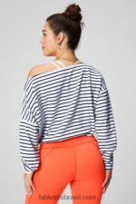 Fabletics francesinha/laranja paixão 420HR2422 pulôver felpudo de luxo ombro a ombro mulheres - Image 2