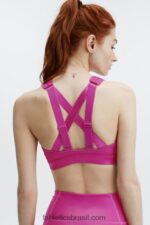 Fabletics fúcsia escuro iridescente/muito berry 420HR1405 sutiã esportivo de alto impacto belle iridescente mulheres - Image 3