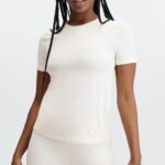 Fabletics garça 420HR1984 phoenix lite blusa de manga curta mulheres