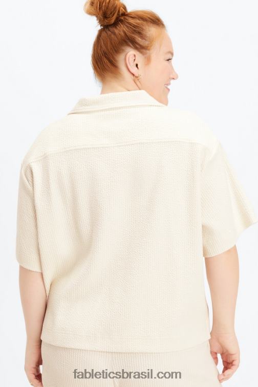 Fabletics garça 420HR2025 botão quadrado de tricô enrugado para baixo mulheres - Image 3
