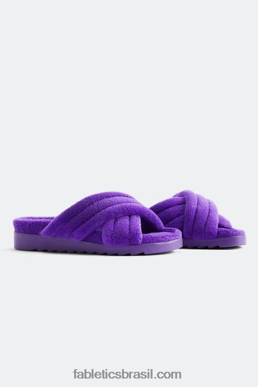 fabletics_glicinia_selvagem_420hr2961_slide_cruzado_terry_criss_mulheres.jpg Fabletics glicínia selvagem 420HR2961 slide cruzado terry criss mulheres - Image 1