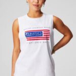 Fabletics gráfico clássico branco/bandeira 420HR2170 tanque muscular micah mulheres