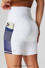 Fabletics gráfico clássico branco/marinho colegial/tênis 420HR393 powerhold ultra hw 6'' curto em movimento mulheres - Image 2