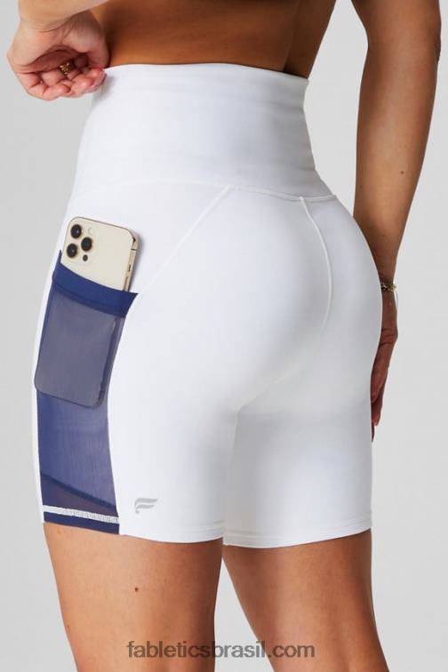Fabletics gráfico clássico branco/marinho colegial/tênis 420HR393 powerhold ultra hw 6'' curto em movimento mulheres - Image 2
