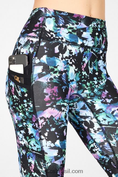 Fabletics grafite floral 420HR1307 trinity bolso cintura alta 7/8 mulheres - Image 2
