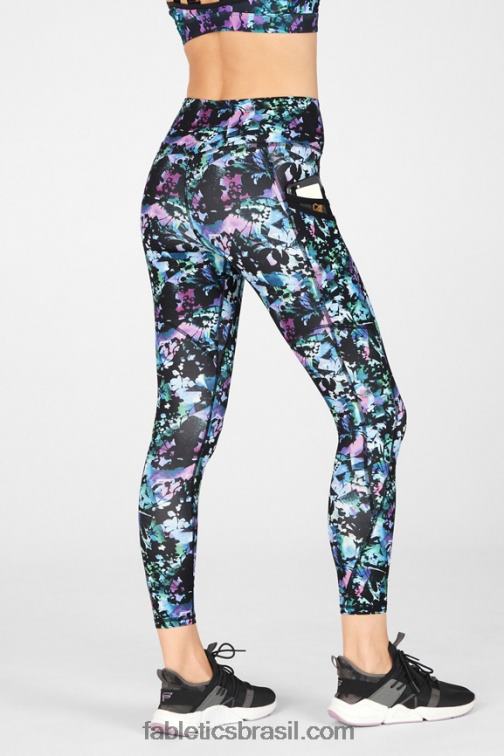 Fabletics grafite floral 420HR1307 trinity bolso cintura alta 7/8 mulheres - Image 3