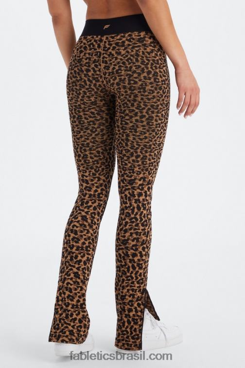Fabletics guepardo ondulado/preto 420HR4 flare de cintura alta sem costura em nuvem mulheres - Image 2