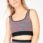 Fabletics houndstooth multi 420HR1673 sutiã sem costura camryn houndstooth mulheres