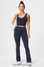 Fabletics índigo escuro 420HR1 flare de cintura alta sem costura em nuvem mulheres - Image 4