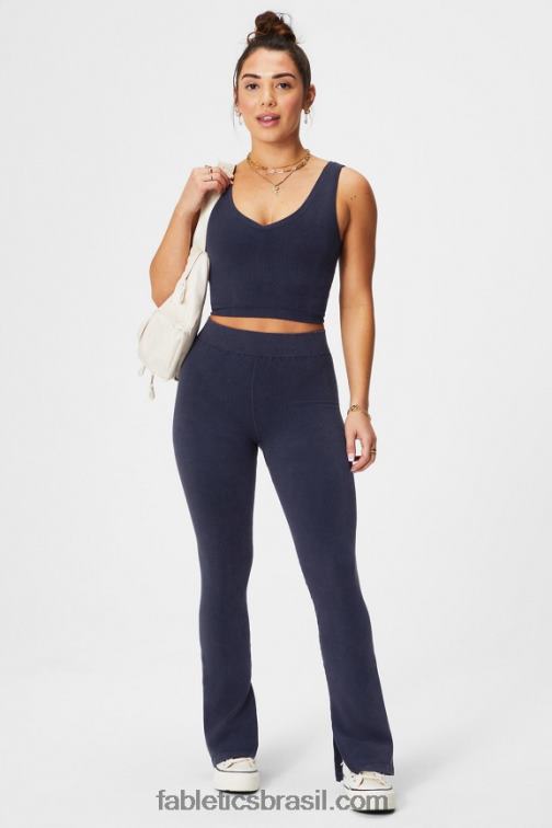 Fabletics índigo escuro 420HR1 flare de cintura alta sem costura em nuvem mulheres - Image 4