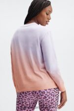 Fabletics íris nebulosa/pintura de imersão em tom rosa 420HR2605 camiseta manga longa namorado mulheres - Image 2