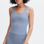 Fabletics jeans desbotado 420HR2272 regata com nervuras restoreknit mulheres
