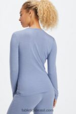Fabletics jeans desbotado 420HR2639 camiseta manga longa restoreknit mulheres - Image 2