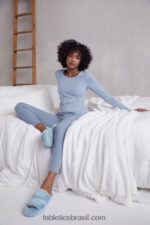 Fabletics jeans desbotado 420HR2639 camiseta manga longa restoreknit mulheres - Image 4