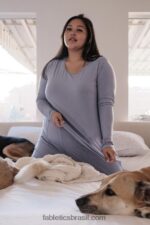 Fabletics jeans desbotado 420HR2640 camiseta manga longa restoreknit mulheres - Image 4
