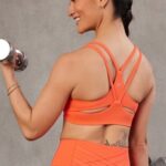 Fabletics laranja paixão 420HR1452 principal sutiã de baixo impacto mulheres