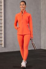 Fabletics laranja paixão 420HR2568 jaqueta de performance trinity mulheres