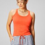 Fabletics laranja paixão/branco clássico 420HR2163 Regata 100% algodão mulheres