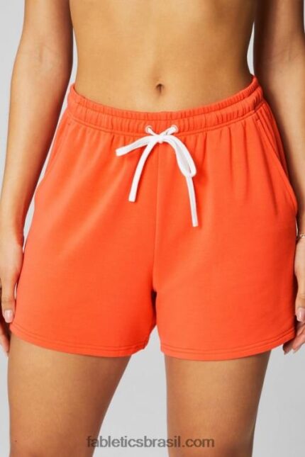 Fabletics laranja paixão/branco clássico 420HR609 bermuda felpuda de luxo mulheres