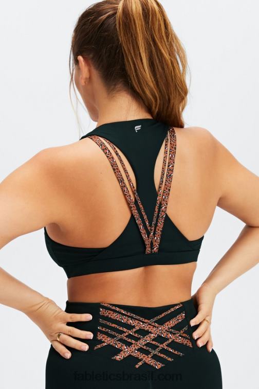 Fabletics leo ondulado preto/ocre queimado 420HR1794 boost sutiã esportivo de médio impacto 122 mulheres - Image 3