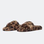 Fabletics leopardo 420HR2948 chinelo de pele mulheres