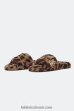 Fabletics leopardo 420HR2948 chinelo de pele mulheres