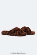 Fabletics leopardo 420HR2956 chinelo cruzado mulheres