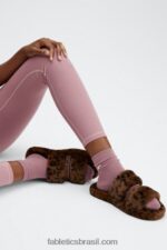 Fabletics leopardo 420HR2963 chinelo de alça confortável mulheres