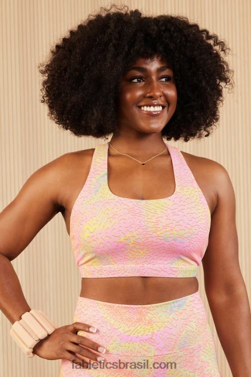 Fabletics leopardo coral/creme de manteiga rosa/lima açucarada 420HR1773 boost sutiã esportivo de médio impacto 118 mulheres - Image 2