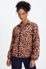 Fabletics leopardo natural/preto 420HR2744 blusão peso mosca superdimensionado mulheres