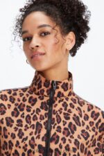 Fabletics leopardo natural/preto 420HR2744 blusão peso mosca superdimensionado mulheres - Image 4