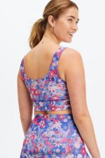 Fabletics liberdade floral/teaberry 420HR1853 harlyn sutiã esportivo midi reversível de impacto médio mulheres - Image 4