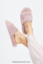 Fabletics lilás 420HR2952 chinelo de pele mulheres - Image 2