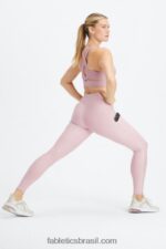Fabletics lilás/garça silenciado 420HR1033 Legging cintura alta com bolso therma-flex mulheres - Image 4