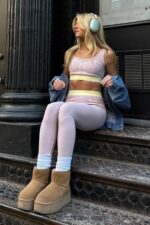 Fabletics lilás/manteiga silenciado 420HR1533 sutiã waffle mulheres - Image 5