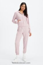 Fabletics lilás/pétala silenciado 420HR2494 moletom waffle com zíper mulheres - Image 4