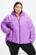 Fabletics logo ultravioleta/salgueiro/garça 420HR2784 baiacu com capuz acolchoado mulheres