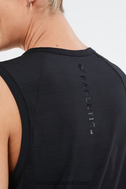Fabletics logotipo de folha preta 420HR2305 tanque de músculo eco-consciente mulheres - Image 2