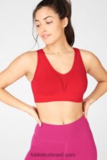 Fabletics maçã vermelha 420HR1660 Katrina sutiã esportivo de baixo impacto mulheres