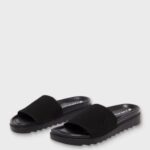 Fabletics malha ativa reciclada preta 420HR2929 sandália deslizante mulheres
