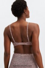 Fabletics mancha de leopardo roseta empoeirada 420HR1543 bralette triângulo de toque fino mulheres - Image 2