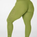 Fabletics manjericão/pardo 420HR1314 legging cintura alta em malha malhada mulheres