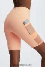 Fabletics manjericão/verde cítrico/nuvem rosa 420HR518 short powerhold cintura alta on-the-go 9'' mulheres