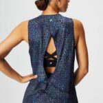 Fabletics mapa de calor leopardo 420HR2120 tanque traseiro aberto dry-flex mulheres