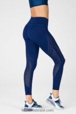 Fabletics marinha 420HR1245 legging cintura alta em malha esculpida mulheres