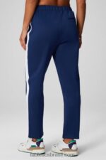 Fabletics marinha colegiada/multi faixa 420HR33 calça tricô afunilada mulheres - Image 2