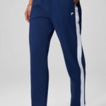 Fabletics marinha colegiada/multi faixa 420HR33 calça tricô afunilada mulheres
