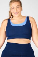 Fabletics marinha/marina 420HR1924 sutiã de camada dupla mulheres